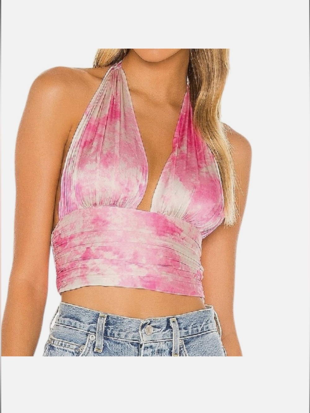 Venice Top - Pink Tie Dye Halter Tie Top - Revolve Lovers and Friends